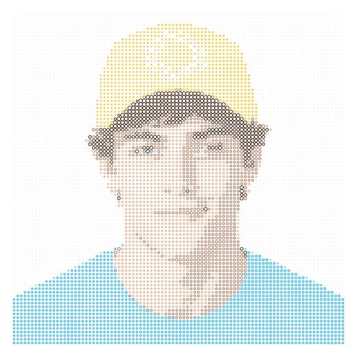 Photo turned into plottable line art with GD Studio — large square document 22