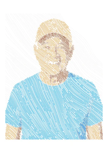 Photo turned into plottable line art with GD Studio — portrait A4 document 24