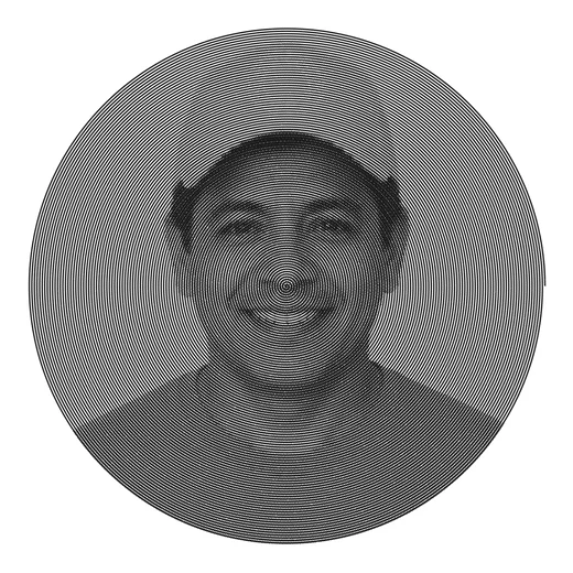 Photo turned into plottable line art with GD Studio — small square document 22