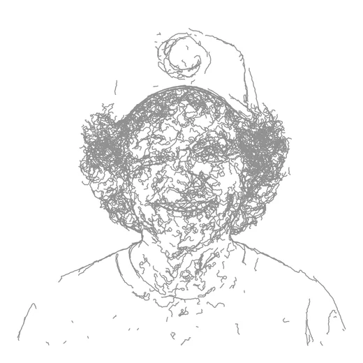 Photo turned into plottable line art with GD Studio — small square document 24