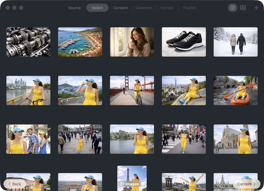 VisionTagger processing a folder of website images for alt text generation