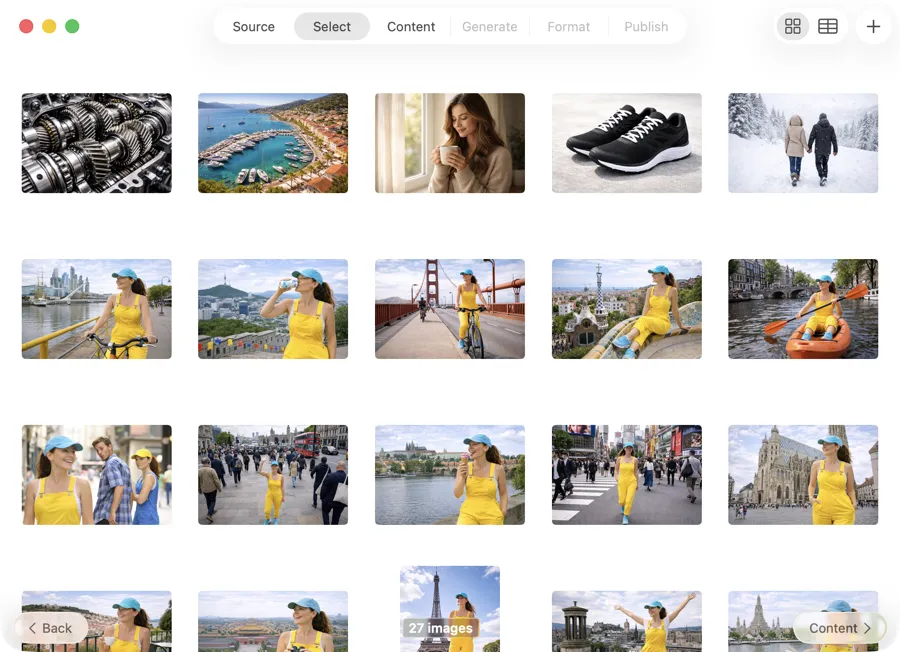 VisionTagger processing a folder of website images for alt text generation