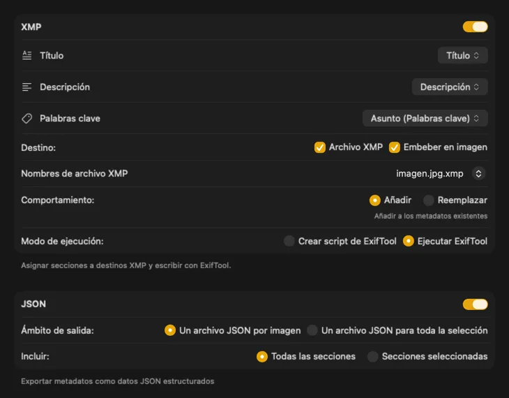 Ejemplo de configuración de publicación de VisionTagger