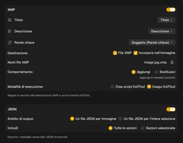 Esempio di configurazione di pubblicazione di VisionTagger