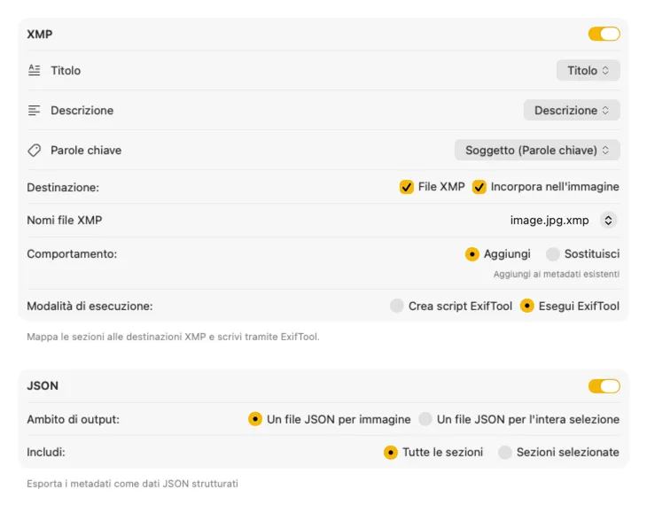Esempio di configurazione di pubblicazione di VisionTagger
