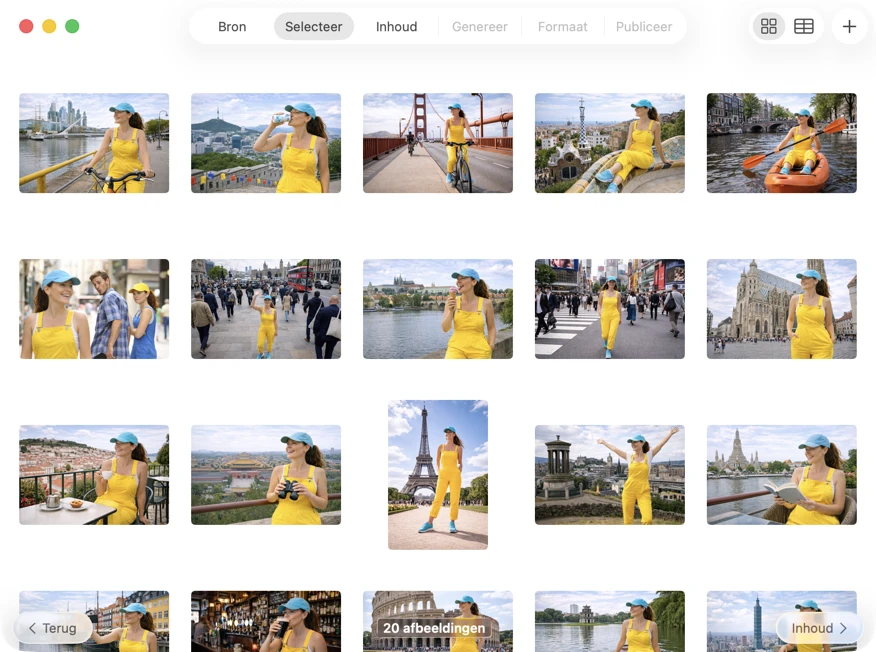 Selecteer afbeeldingen om te verwerken