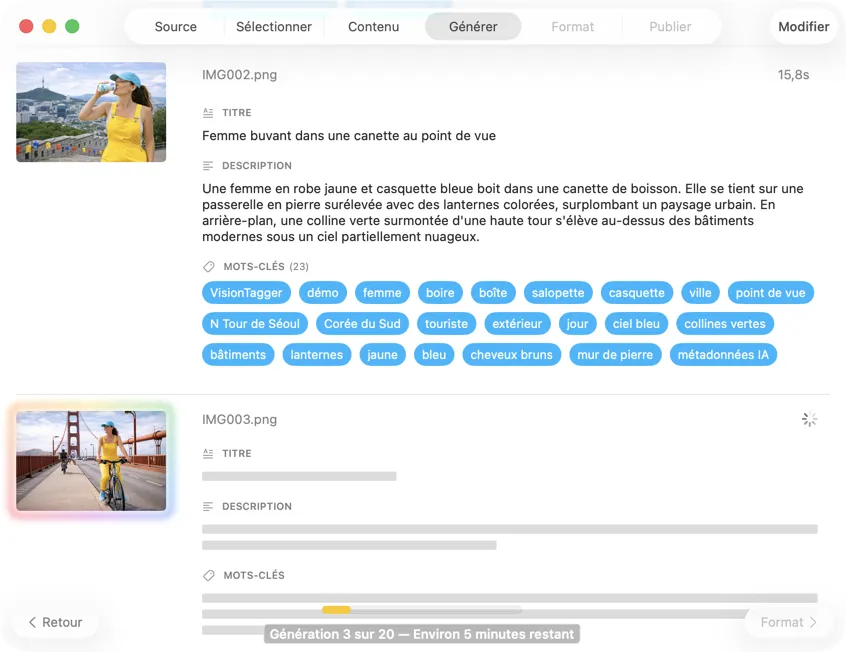 Générer des métadonnées