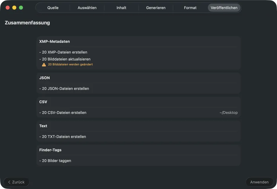 Metadaten veröffentlichen
